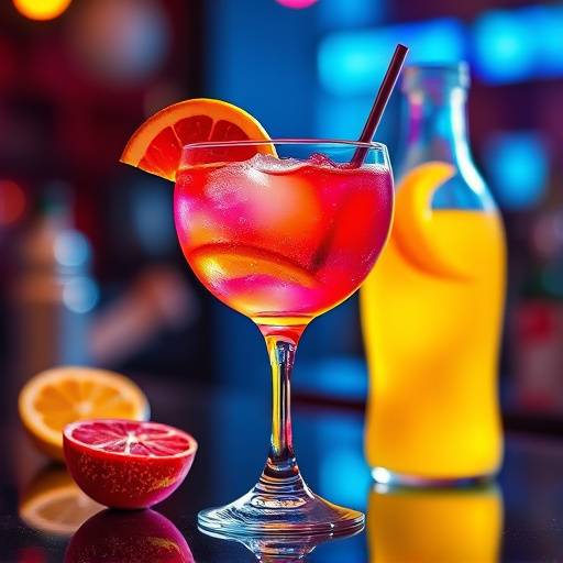 A colorful cocktail.