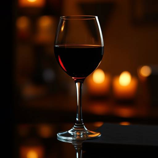 A glass of red wine.