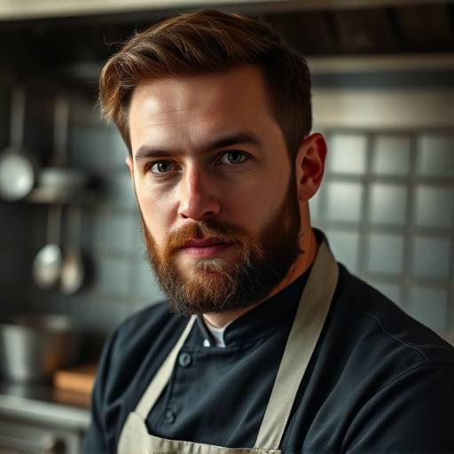 Sous Chef Miles Bartholomew, looking focused